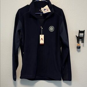 Antigua Men's SEATTLE MARINERS Navy Half-Zip Fleece